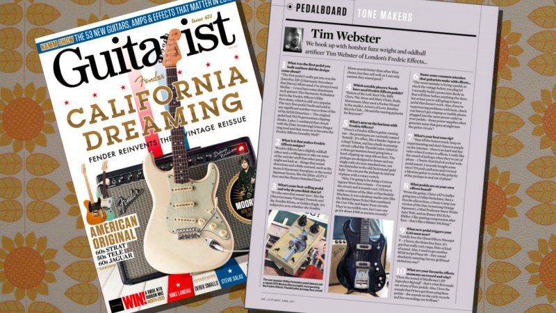<span class='slidehead'>Guitarist Magazine</span><br>Fredric-Effekte werden in der April 2018-Ausgabe des Guitarist Magazine vorgestellt.
