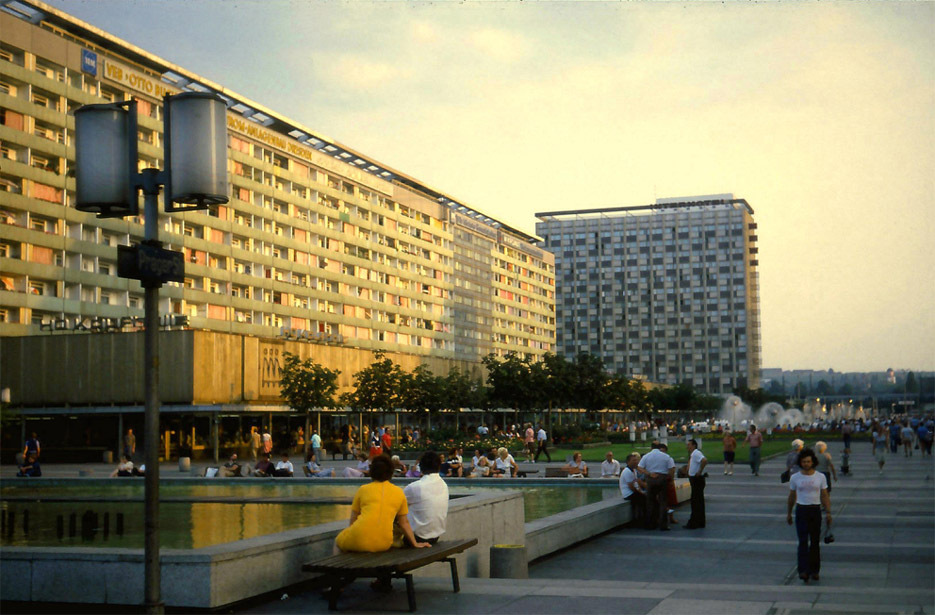 background image - photo of Prager Str in Dresden in the 70s